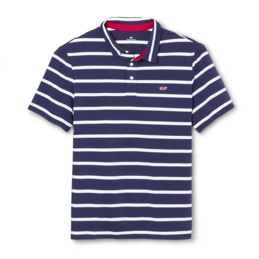 Vineyard vines for Target Navy and White Striped Polo Shirt Sz L